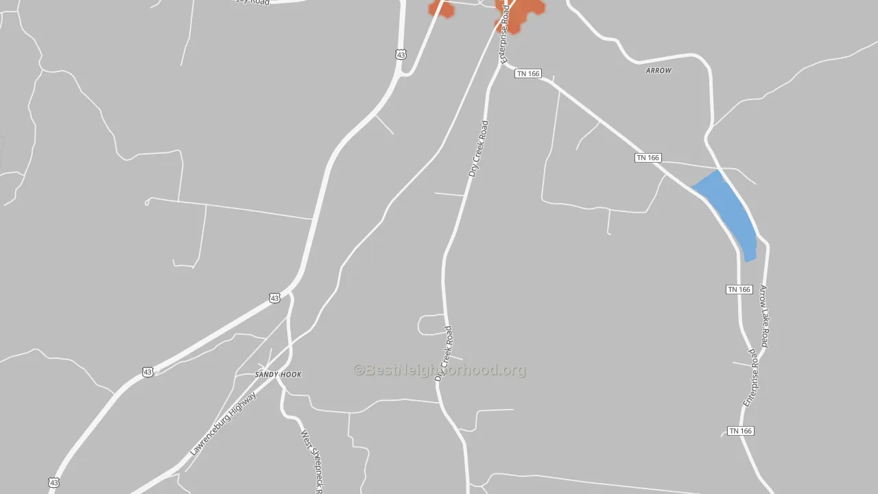 Bike Grade map of Sandy Hook, TN