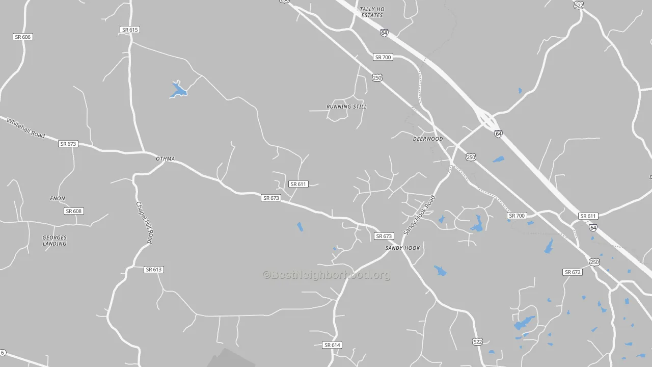 Bike Grade map of Sandy Hook, VA