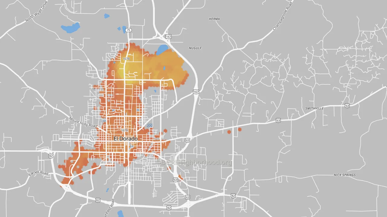 Bike Grade map of Sandy Land, AR