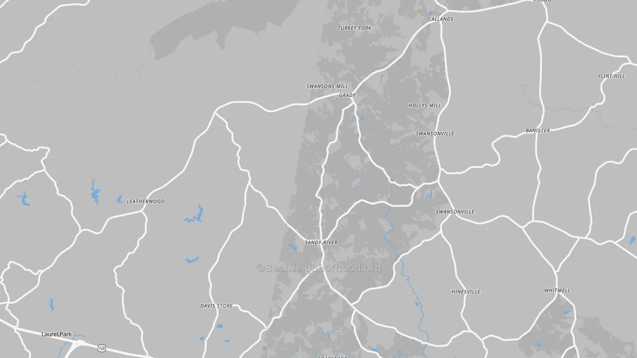 Bike Grade map of Sandy Level, VA