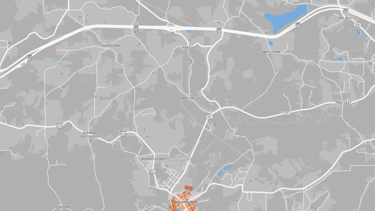 Bike Grade map of Sandy Valley, PA