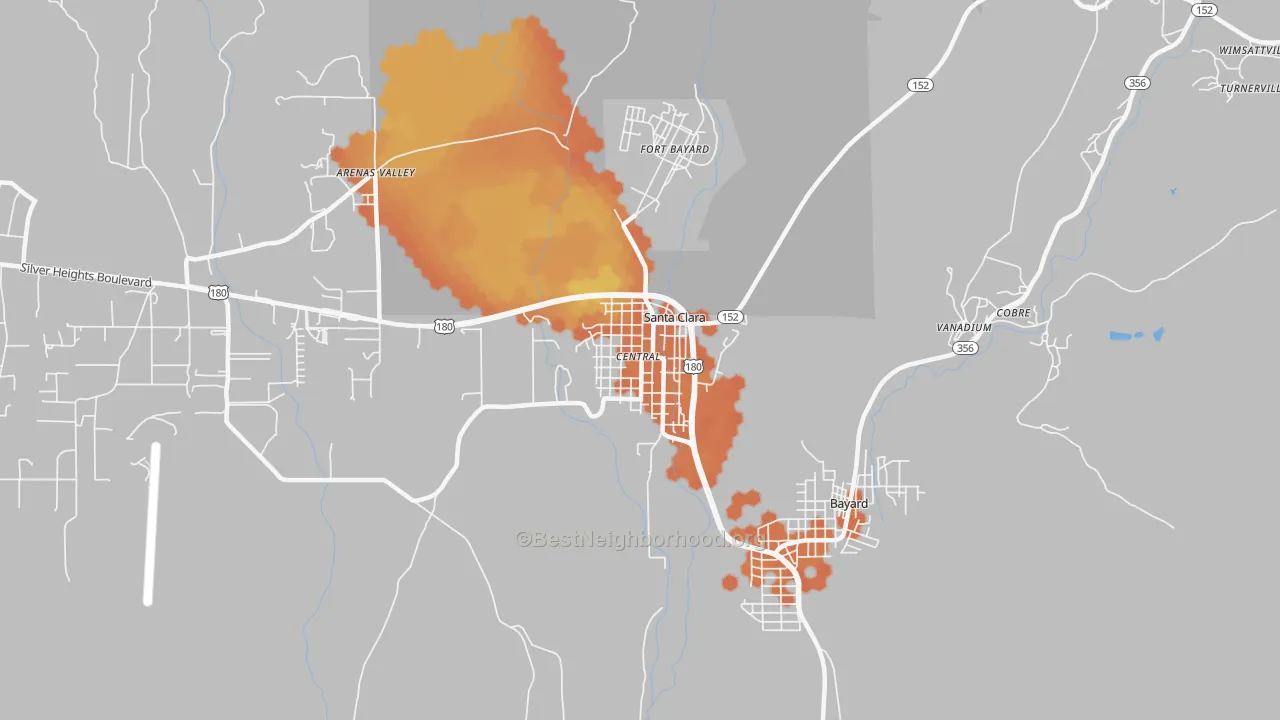 Bike Grade map of Santa Clara, NM