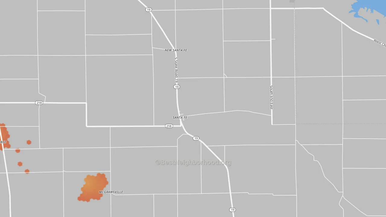 Bike Grade map of Santa Fe, IN