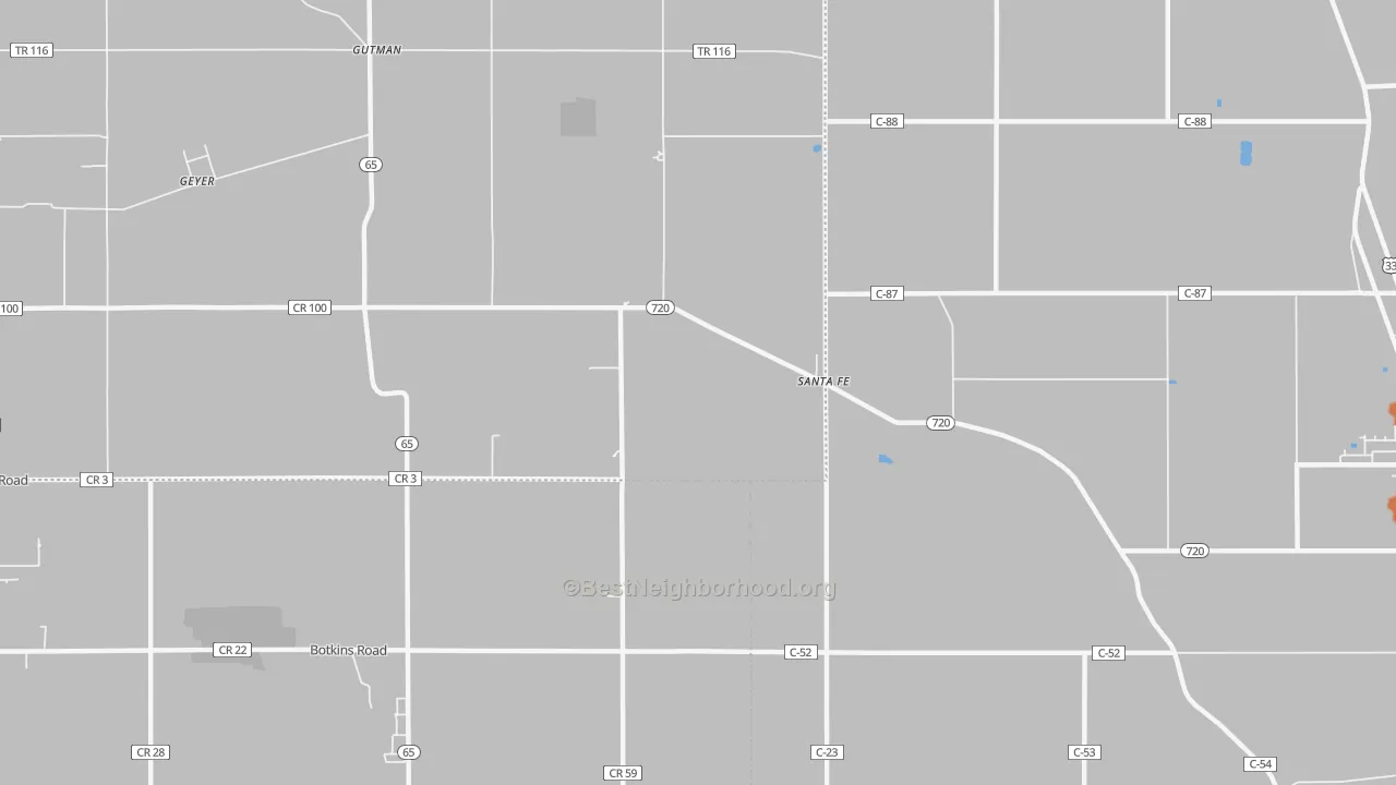 Bike Grade map of Santa Fe, OH