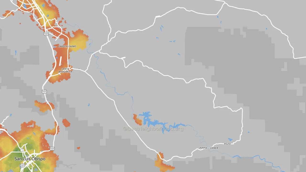 Bike Grade map of Santa Margarita, CA