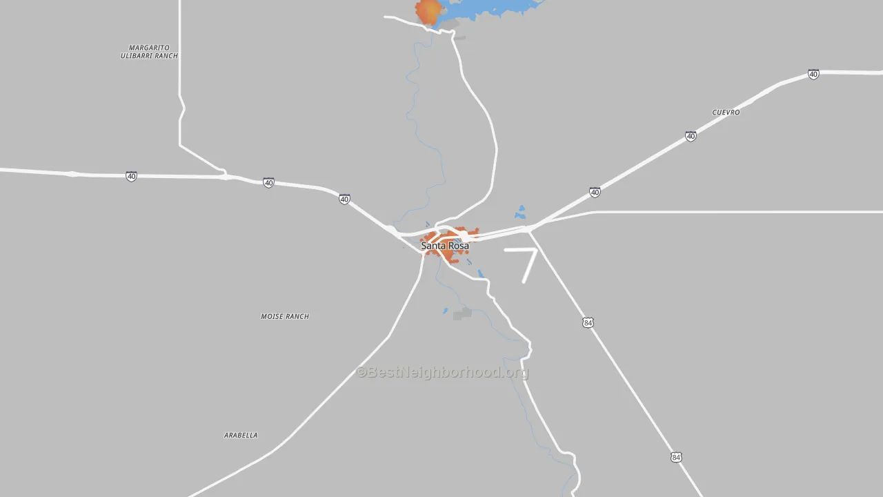 Bike Grade map of Santa Rosa, NM