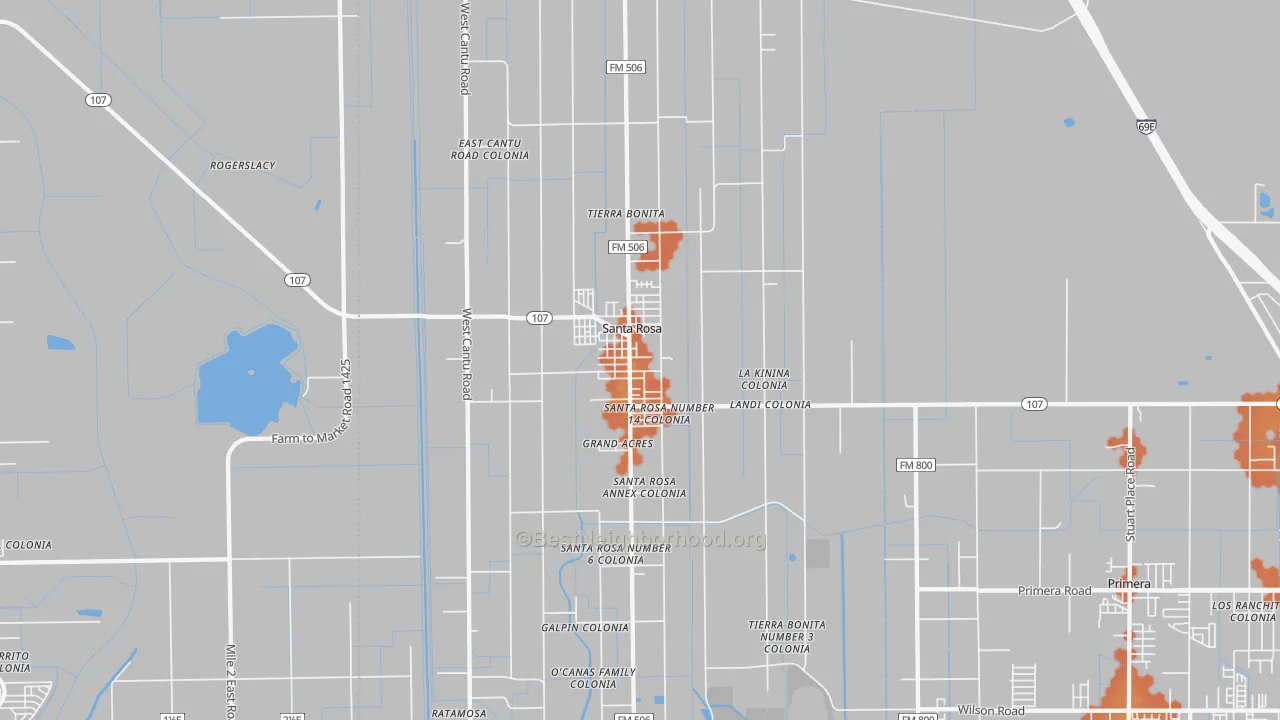 Bike Grade map of Santa Rosa, TX