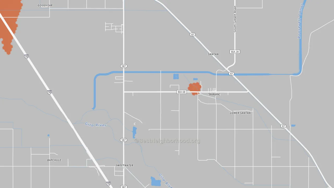 Bike Grade map of Santan, AZ