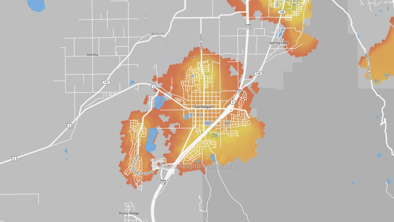 Bike Grade map of Santaquin, UT