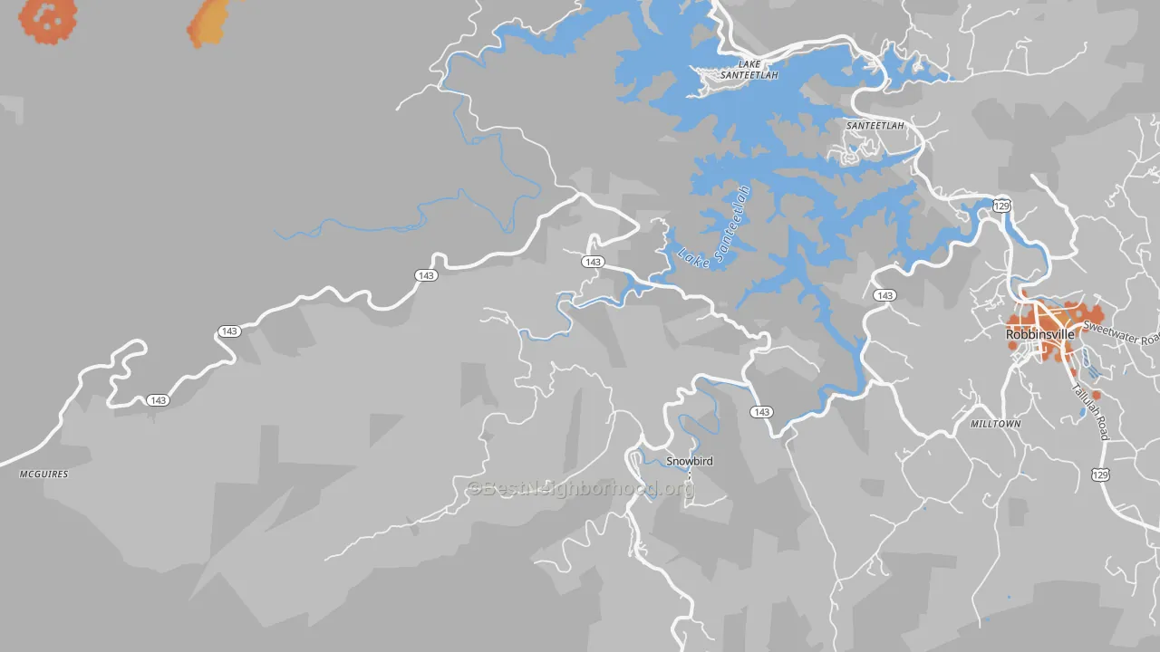 Bike Grade map of Santeetlah, NC