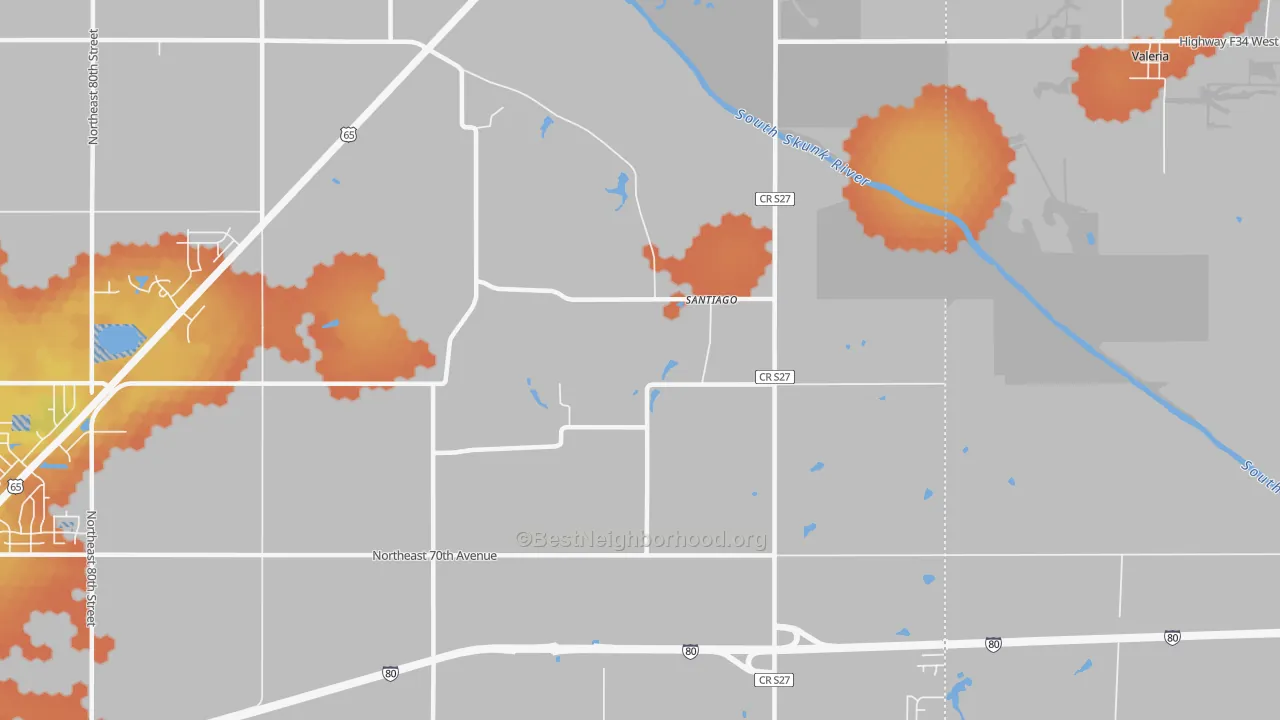Bike Grade map of Santiago, IA