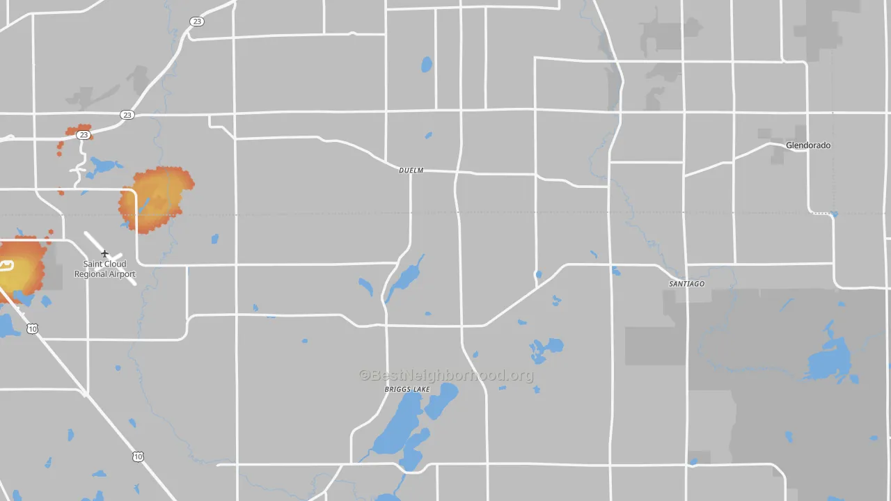 Bike Grade map of Santiago, MN