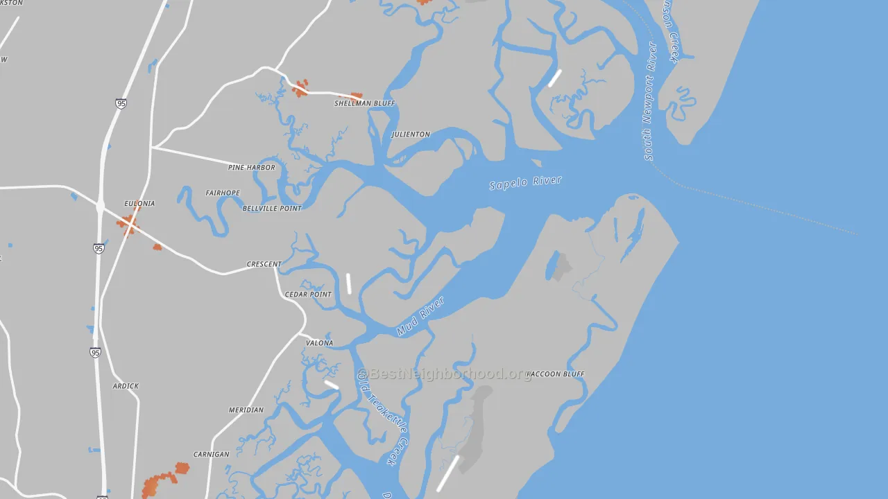 Bike Grade map of Sapelo Island, GA