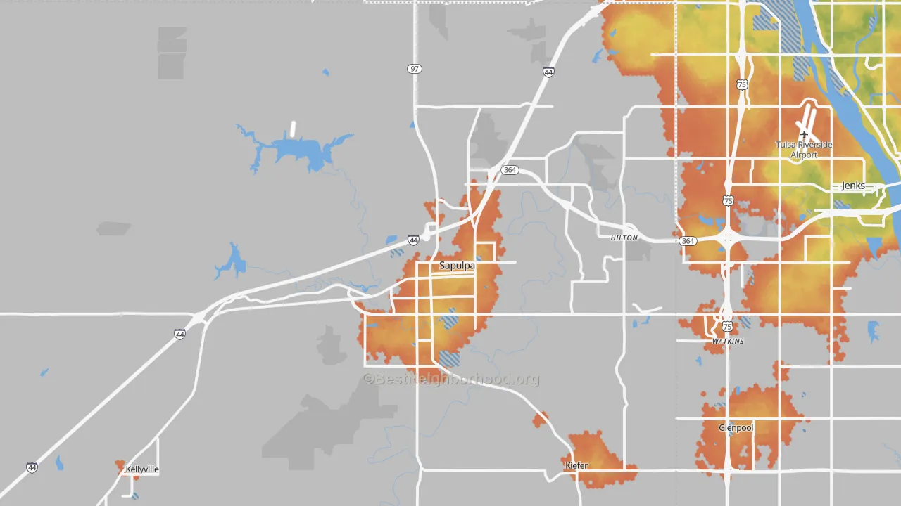 Bike Grade map of Sapulpa, OK