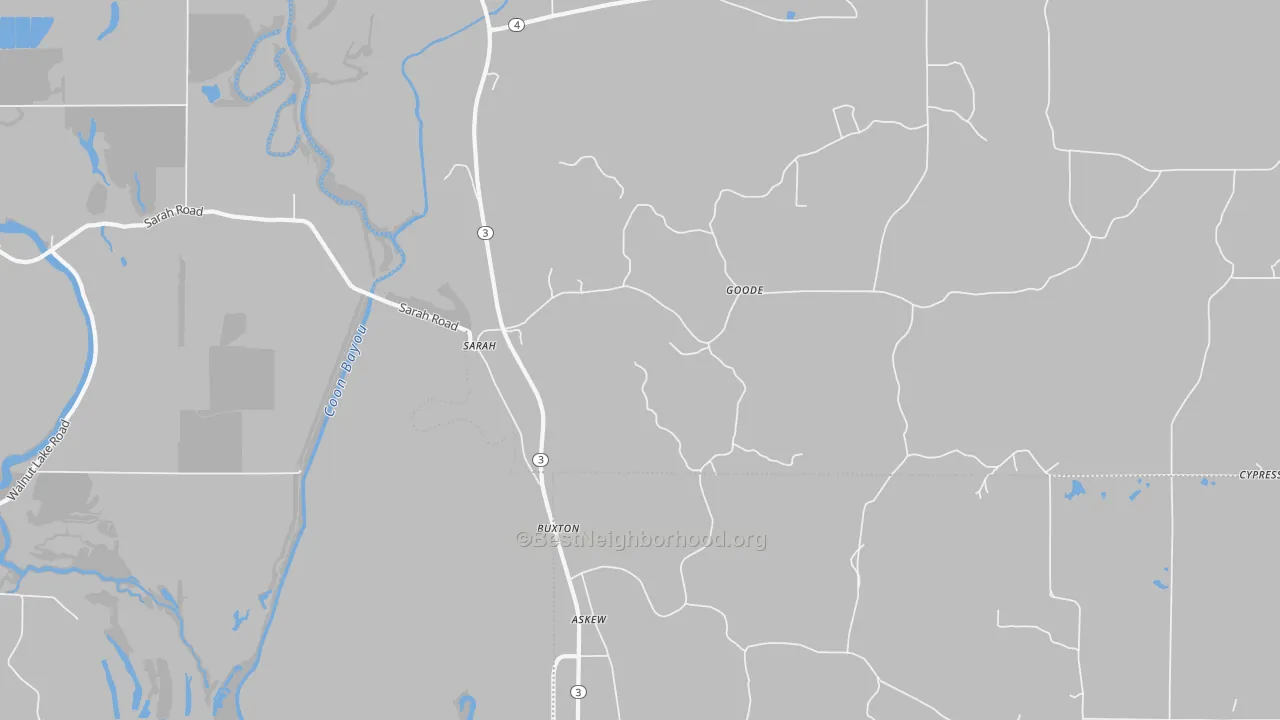 Bike Grade map of Sarah, MS