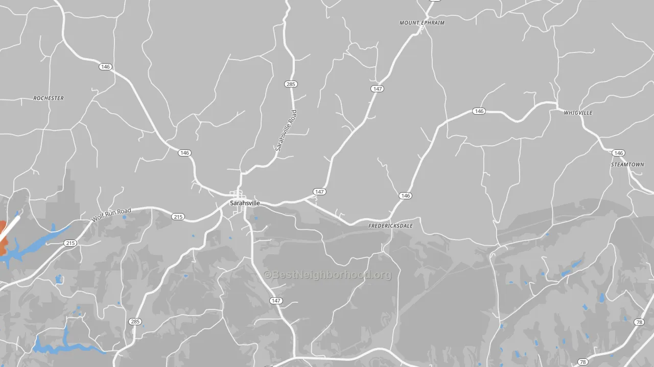 Bike Grade map of Sarahsville, OH