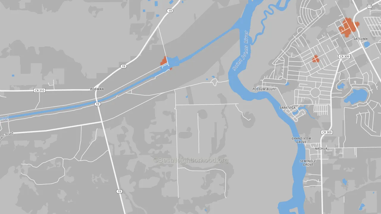 Bike Grade map of Saratoga, FL