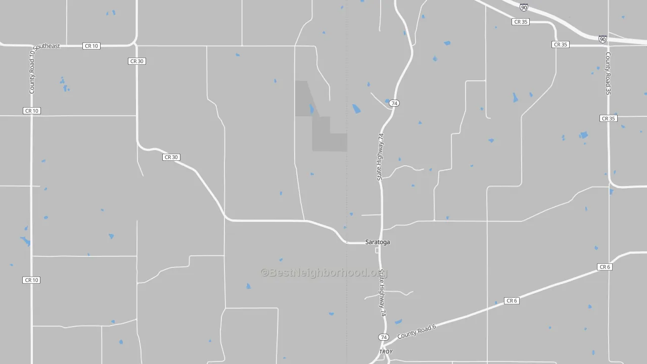 Bike Grade map of Saratoga, MN