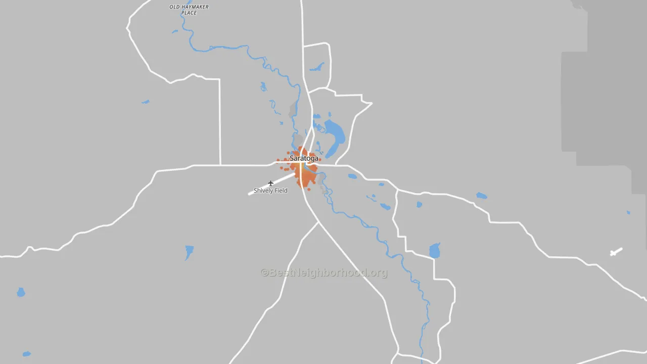 Bike Grade map of Saratoga, WY