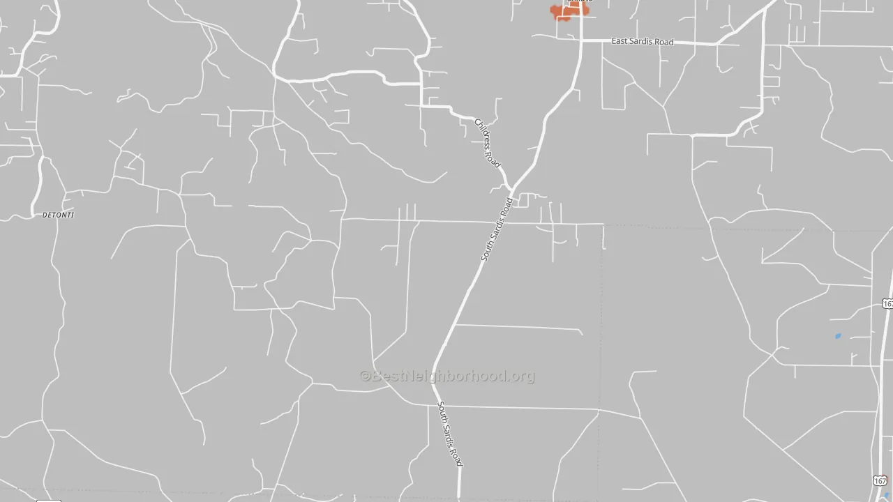 Bike Grade map of Sardis, AR