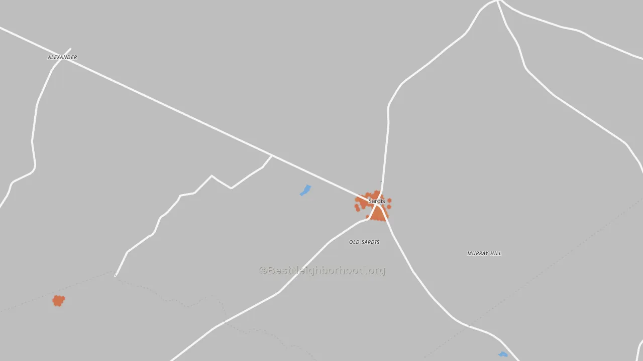 Bike Grade map of Sardis, GA
