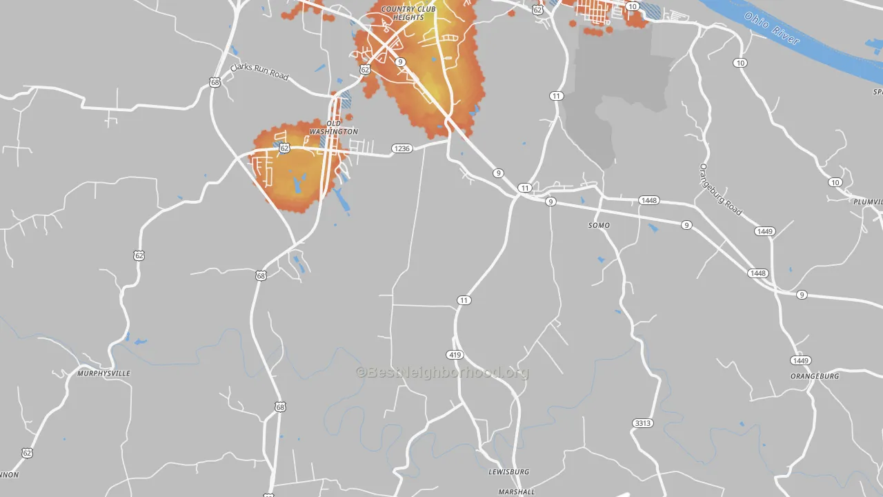Bike Grade map of Sardis, KY