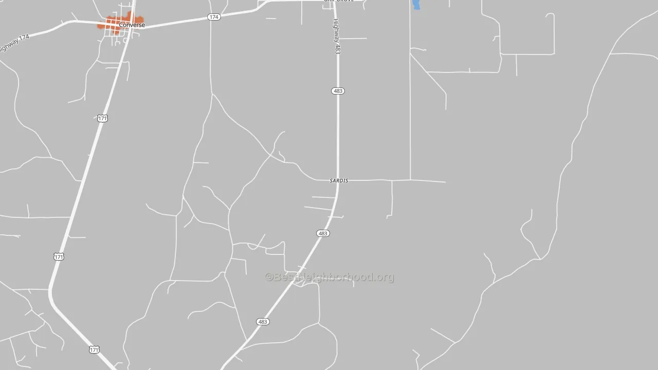 Bike Grade map of Sardis, LA