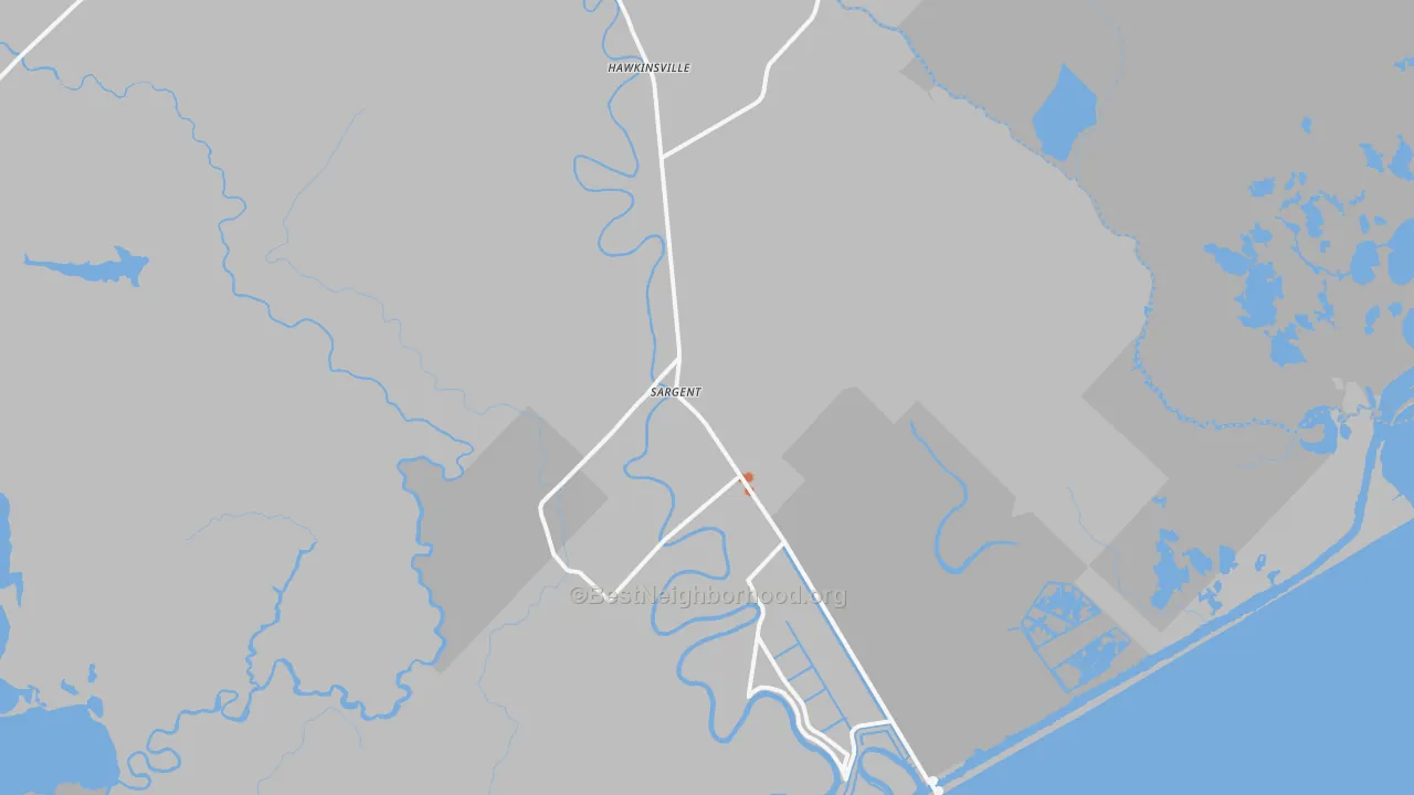 Bike Grade map of Sargent, TX