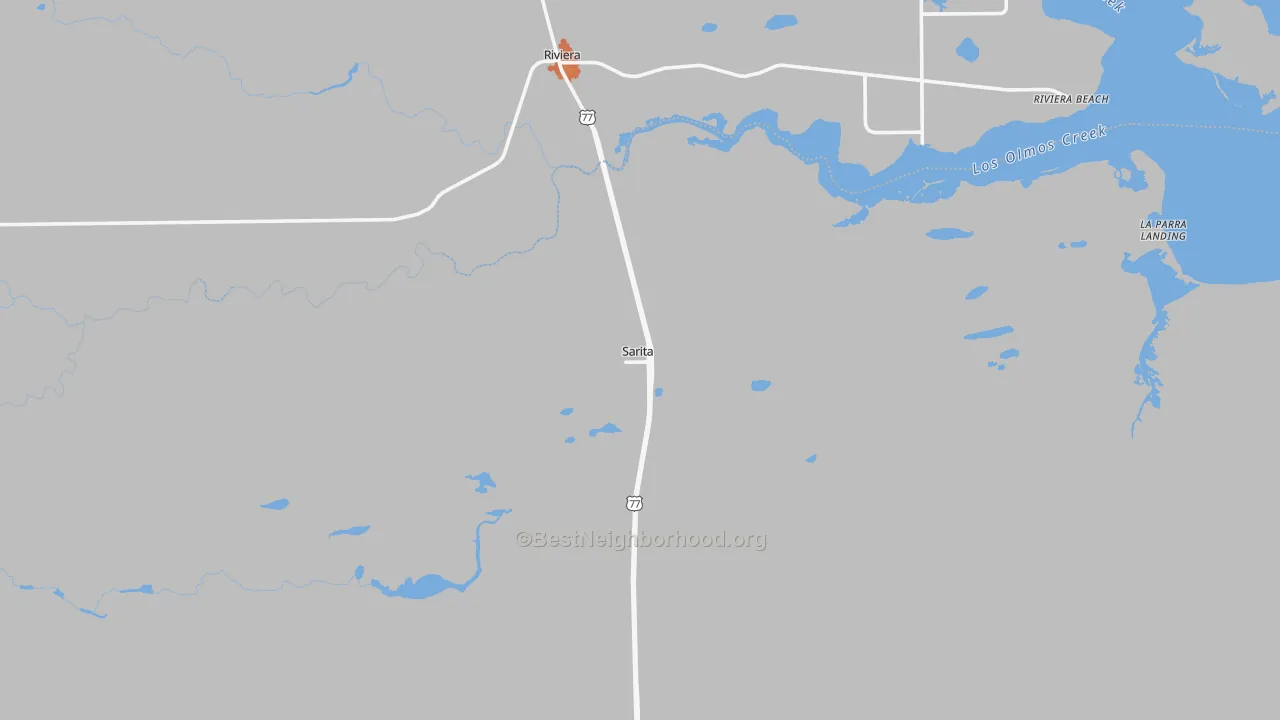 Bike Grade map of Sarita, TX