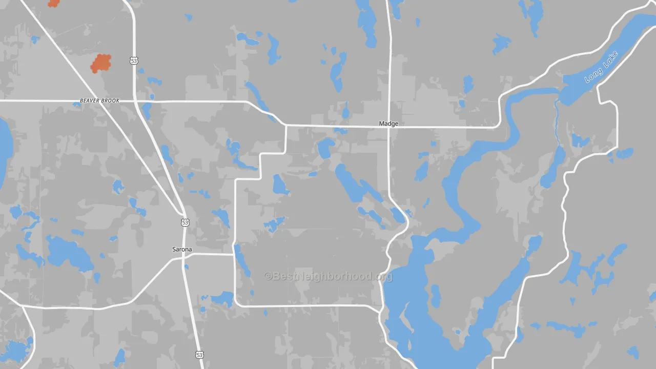 Bike Grade map of Sarona, WI