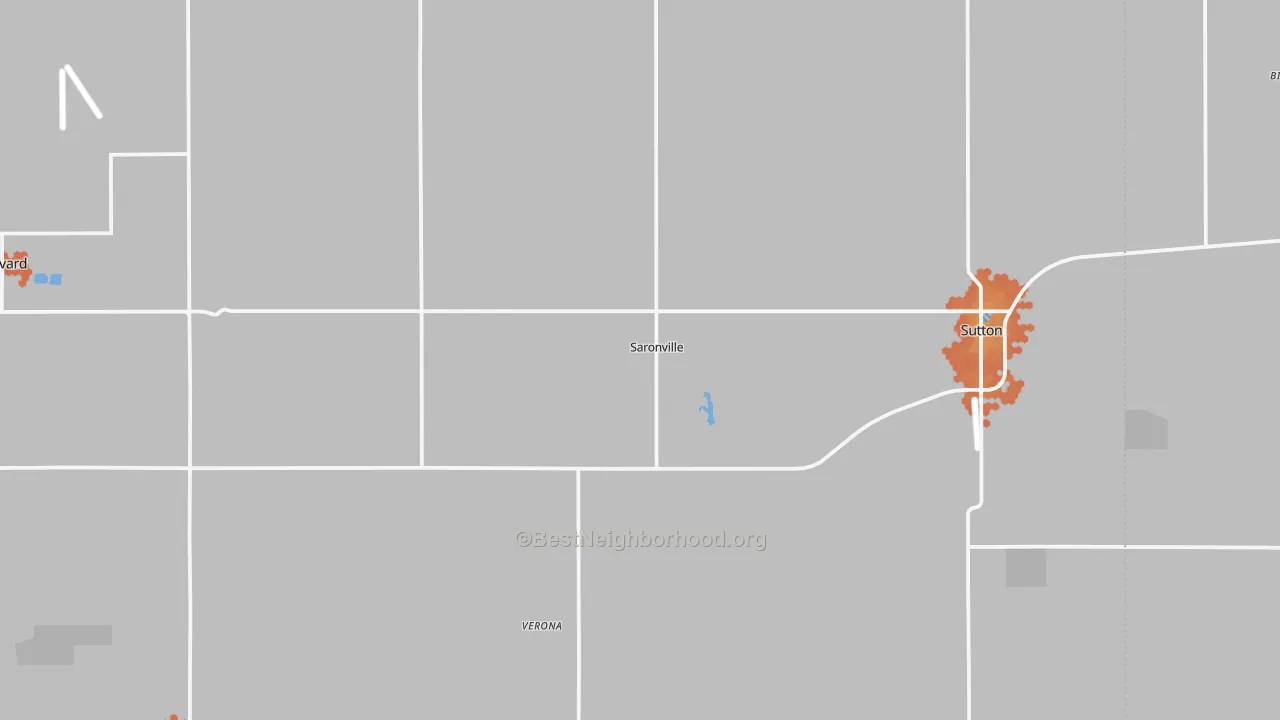 Bike Grade map of Saronville, NE