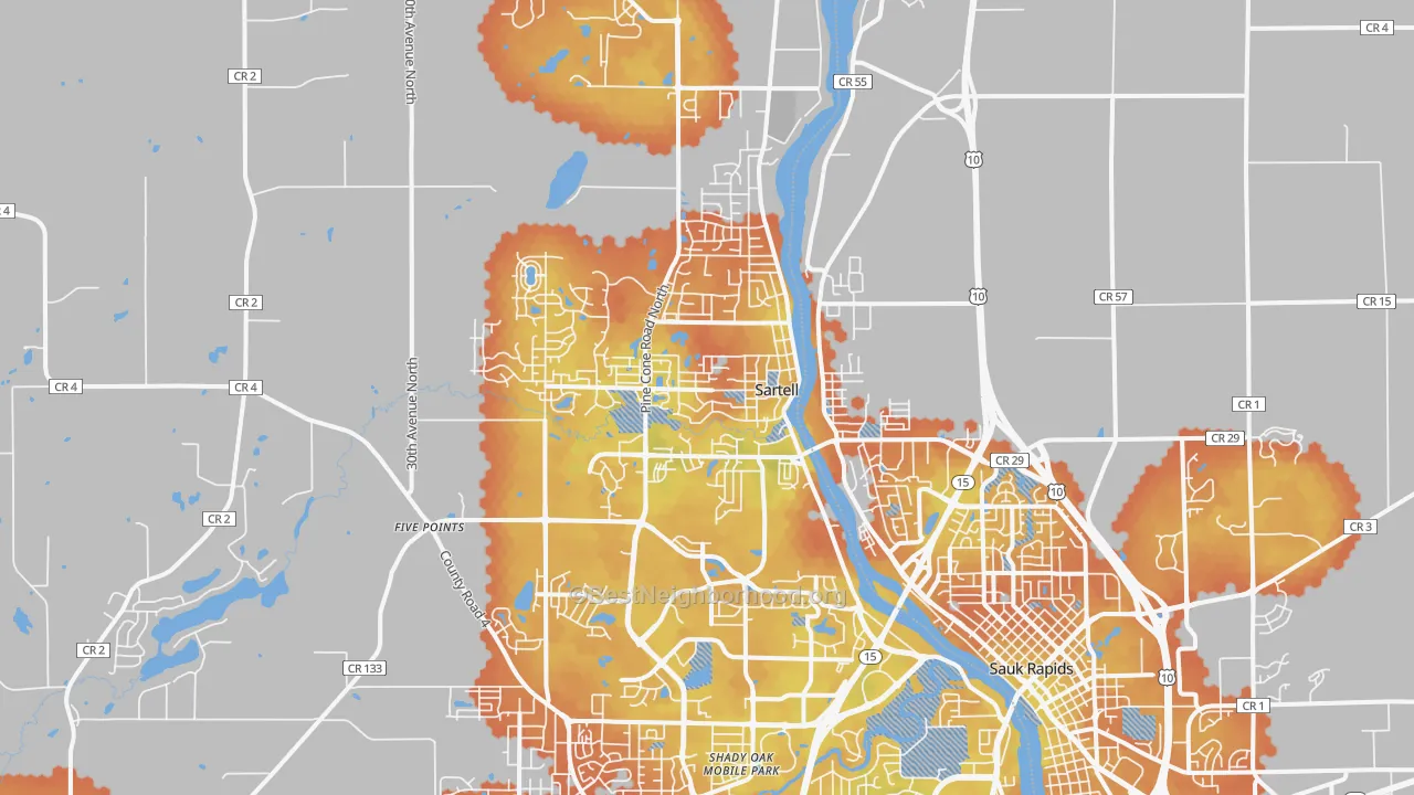 Bike Grade map of Sartell, MN