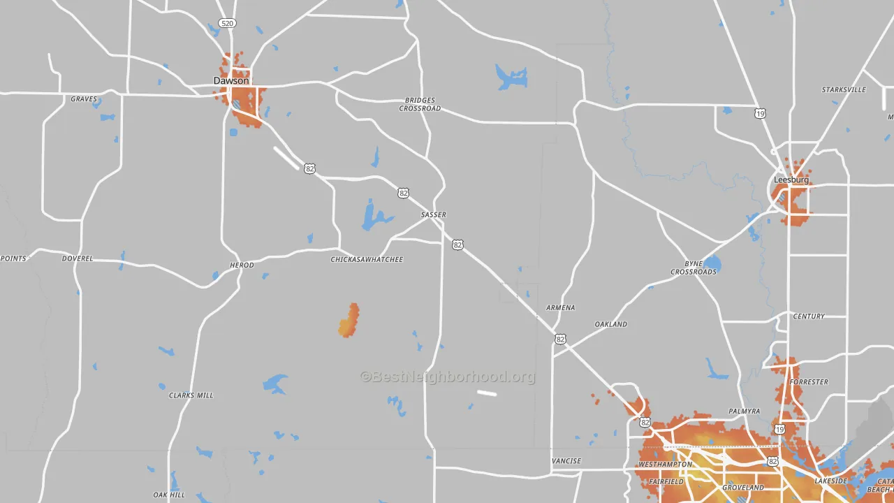 Bike Grade map of Sasser, GA
