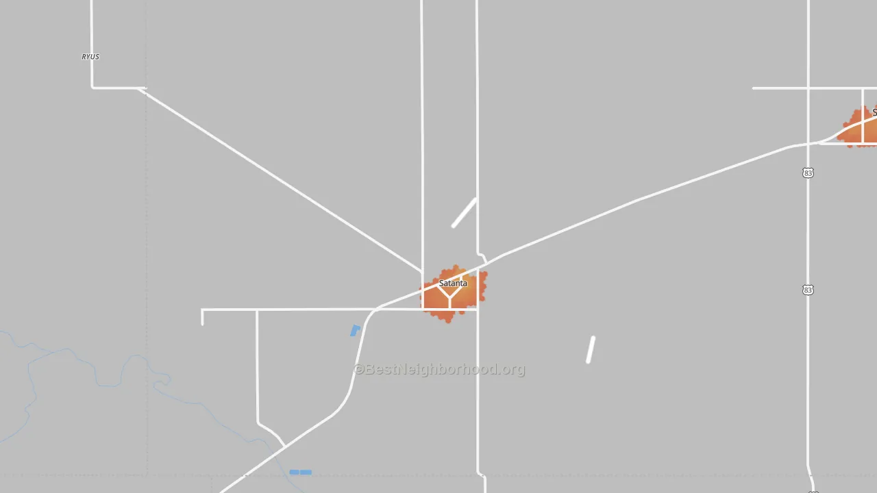 Bike Grade map of Satanta, KS
