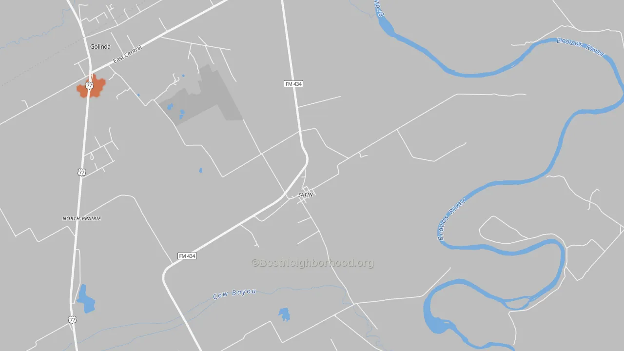 Bike Grade map of Satin, TX