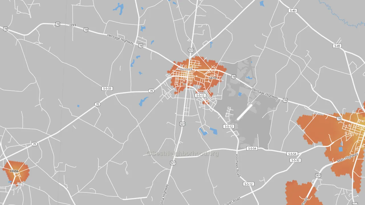 Bike Grade map of Sato, SC