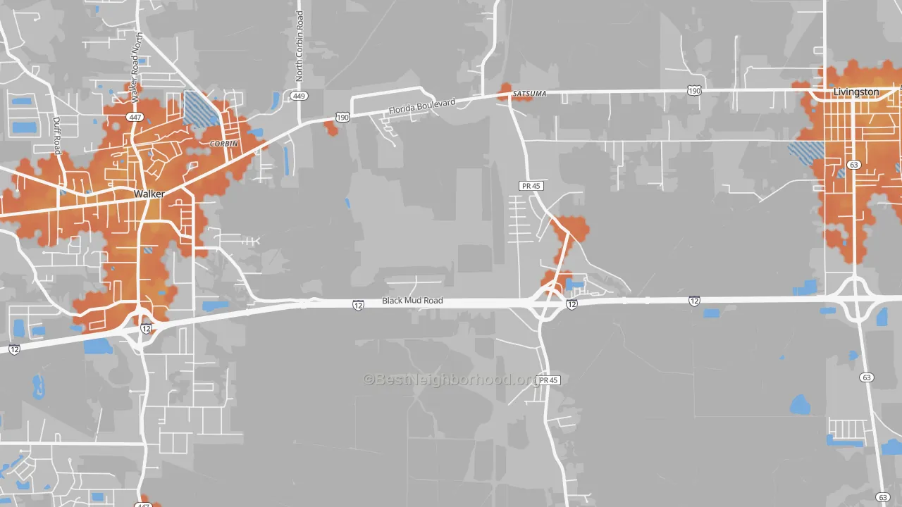 Bike Grade map of Satsuma, LA