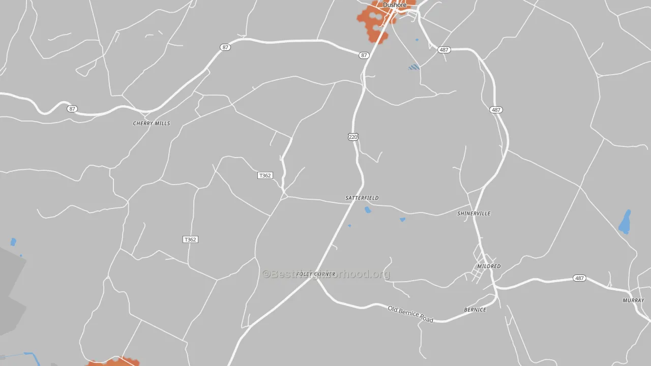 Bike Grade map of Satterfield, PA