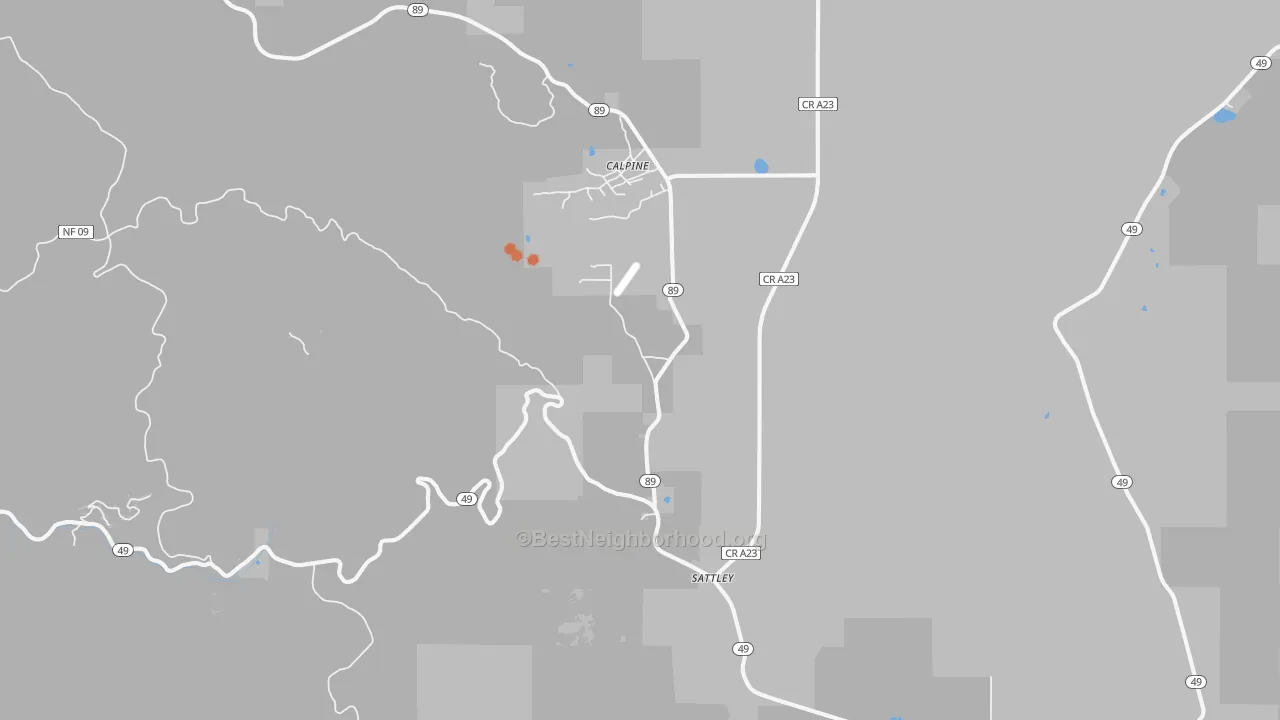 Bike Grade map of Sattley, CA