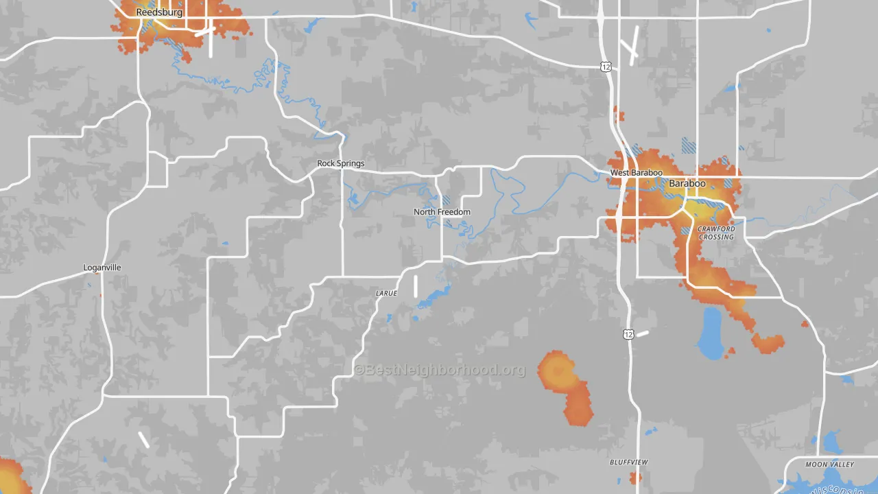 Bike Grade map of Sauk County, WI