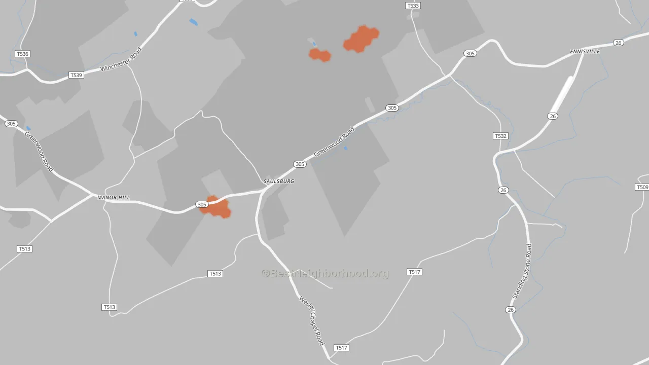 Bike Grade map of Saulsburg, PA
