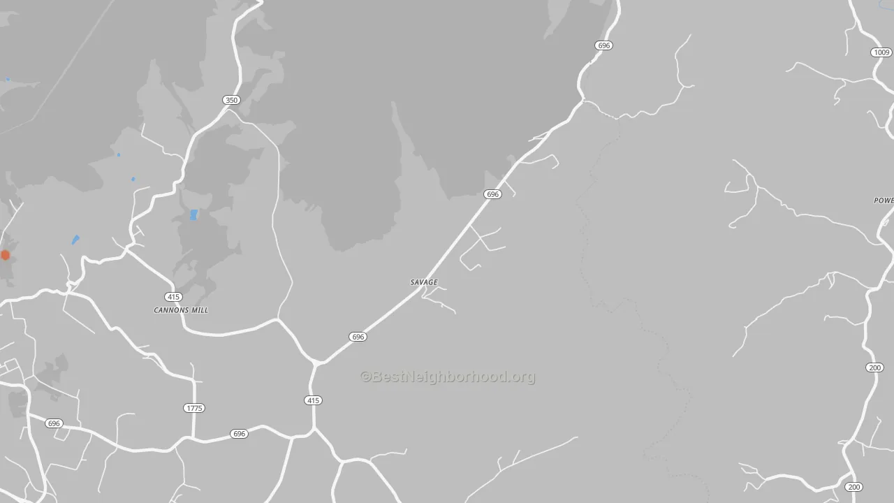 Bike Grade map of Savage, KY