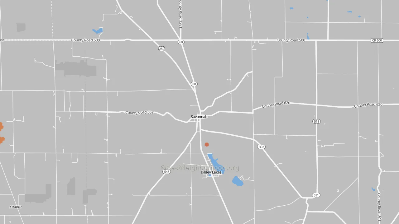 Bike Grade map of Savannah, OH