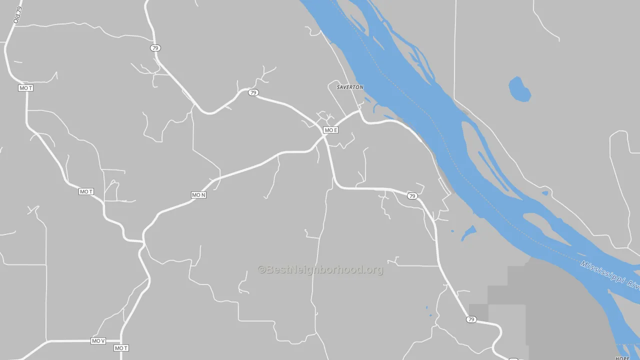 Bike Grade map of Saverton, MO