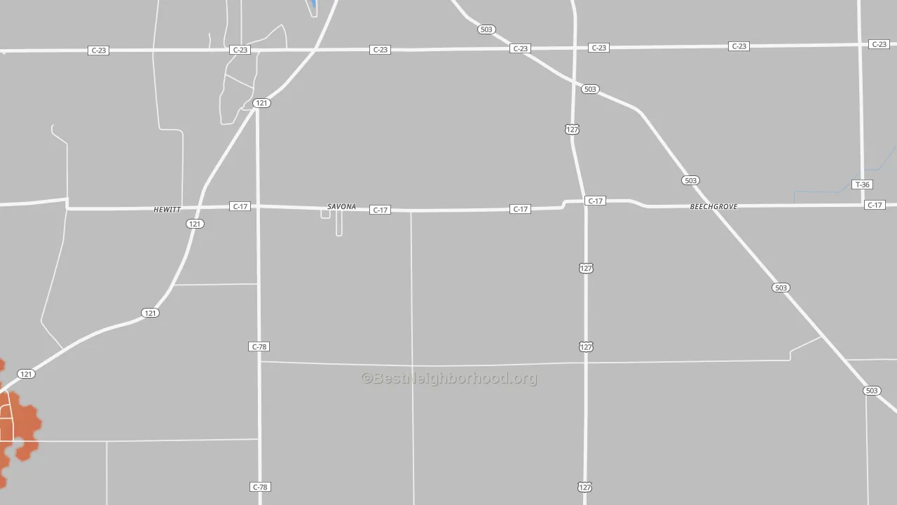 Bike Grade map of Savona, OH