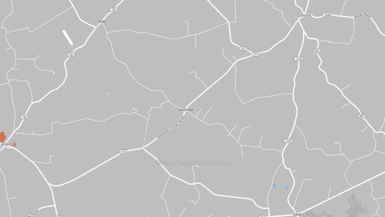 Bike Grade map of Savoyard, KY