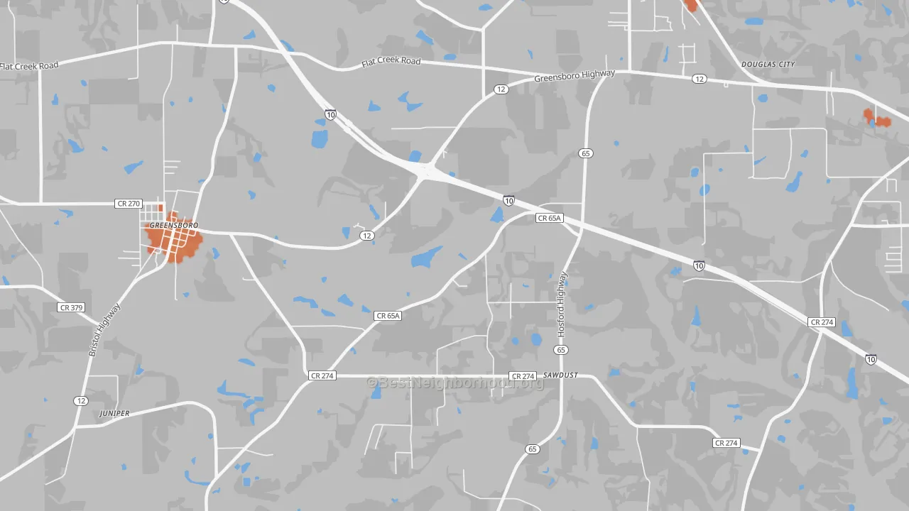 Bike Grade map of Sawdust, FL