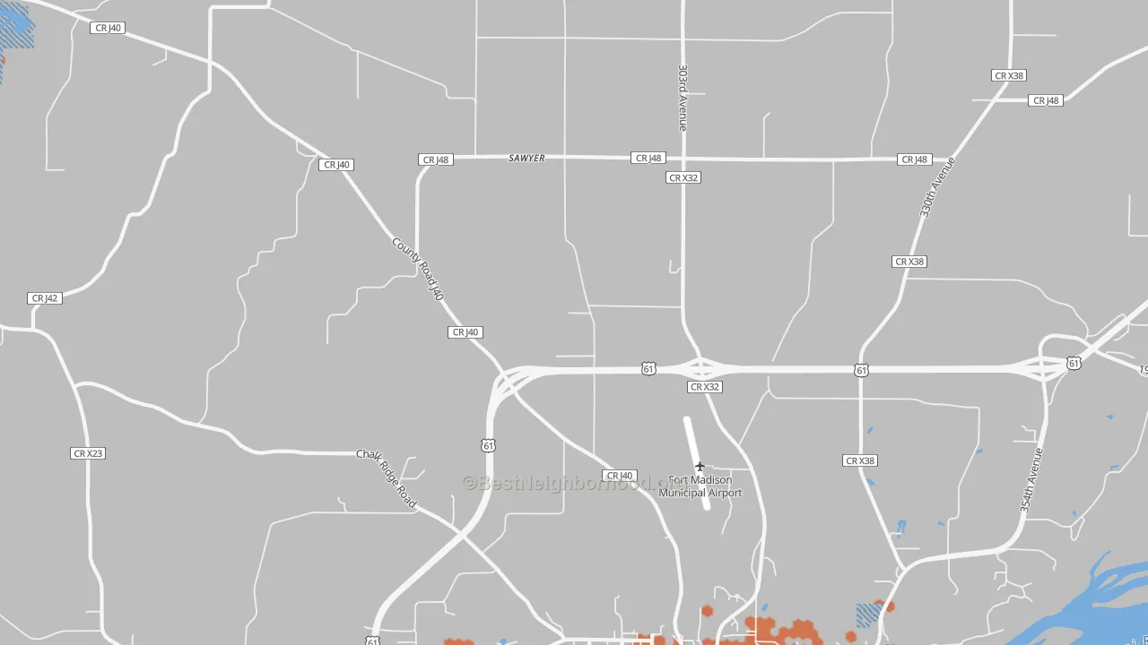 Bike Grade map of Sawyer, IA