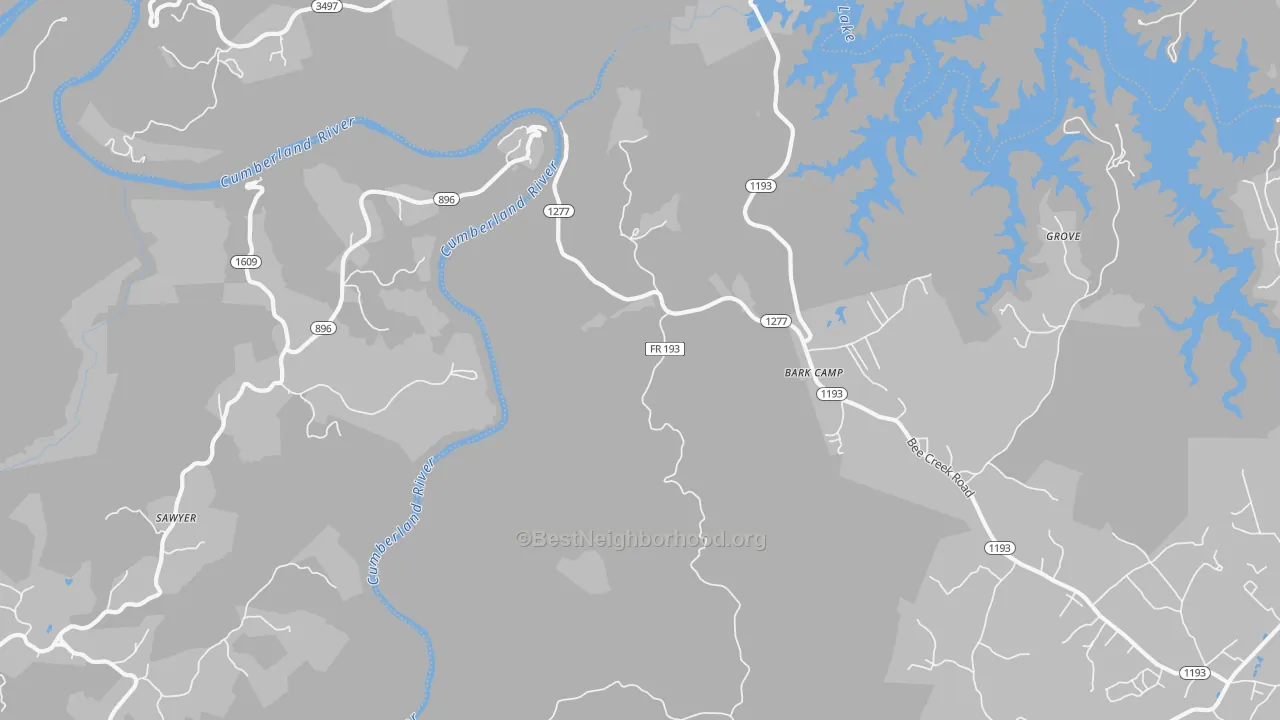 Bike Grade map of Sawyer, KY