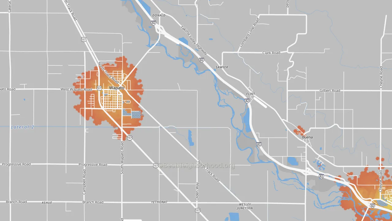 Bike Grade map of Sawyer, WA